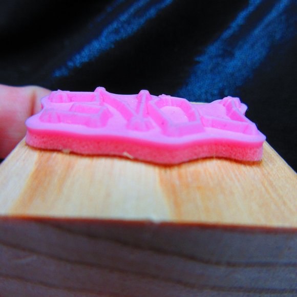 Love Wood Mounted Stamp 1.5" x 1.5" - Picture 3 of 3